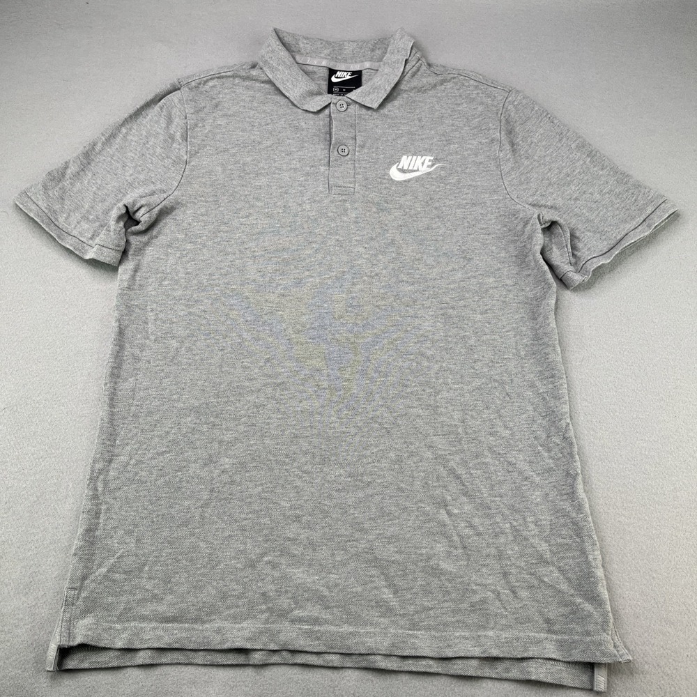 Nike Sportswear Polo Shirt Mens Medium Gray Short Sleeve CE Matchup Golf Casual